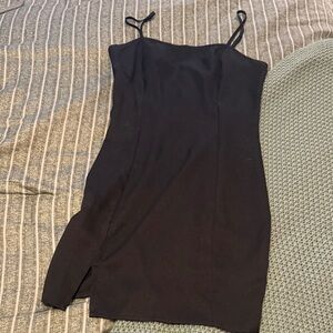 SHEIN Elegant Black Mini Dress with Spaghetti Straps